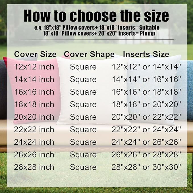 NiNi ALL Waterproof Outdoor Pillow Covers 24x24 Set of 2 Patio Light Blue | Faux Linen Textured Decorative Solid Throw Pillow Covers Farmhouse for Garden Furniture Tent Balcony Couch Sofa Cushion