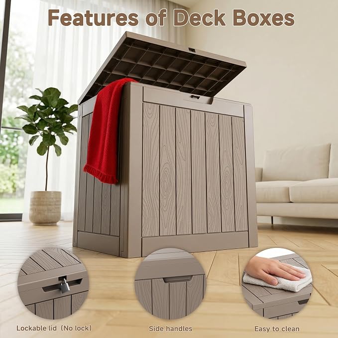 EasyUp Outdoor Storage Box, Outdoor De,Easy to Install(Grey)