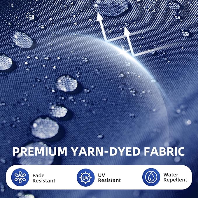 10 X 13 FT Cantilever Patio Umbrella with Led Lights Heavy Duty Windproof Double Top Large Rectangle Offset Umbrellas with 360-degree Rotation for Garden Pool Deck Backyard, Navy