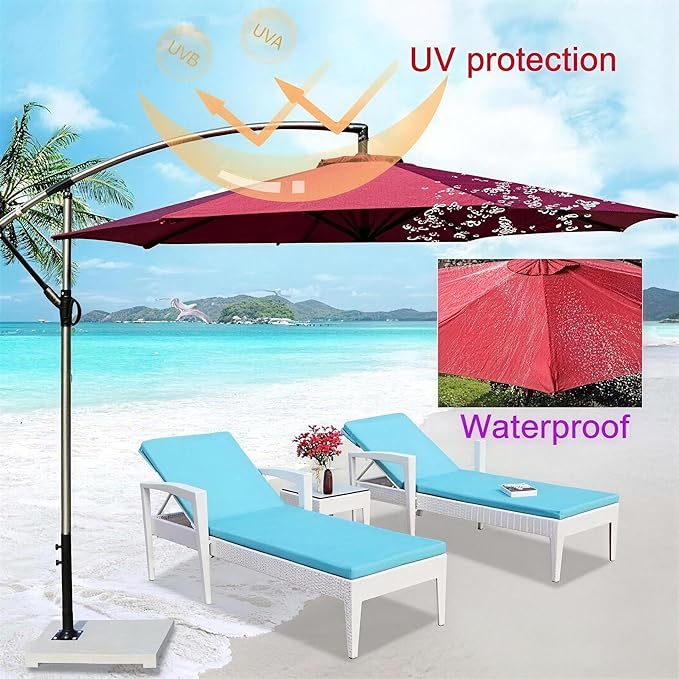 11FT Cantilever Patio Umbrella Replacement Canopy Outdoor Large Round 8 Ribs Length 64" to 66" (Canopy Only) Waterproof & UV