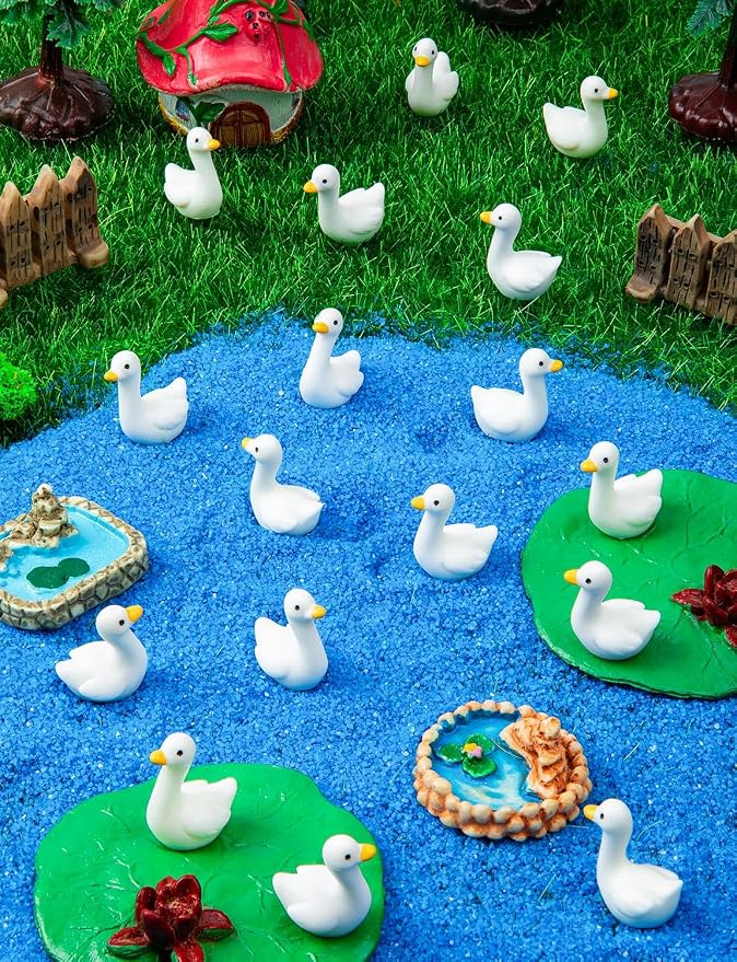 270Pcs Mini Tiny Resin Gooses | DIY Crafts, Lawn Yard Garden Decorfor Dollhouse Fairy Gardens Micro Landscape DIY Crafts
