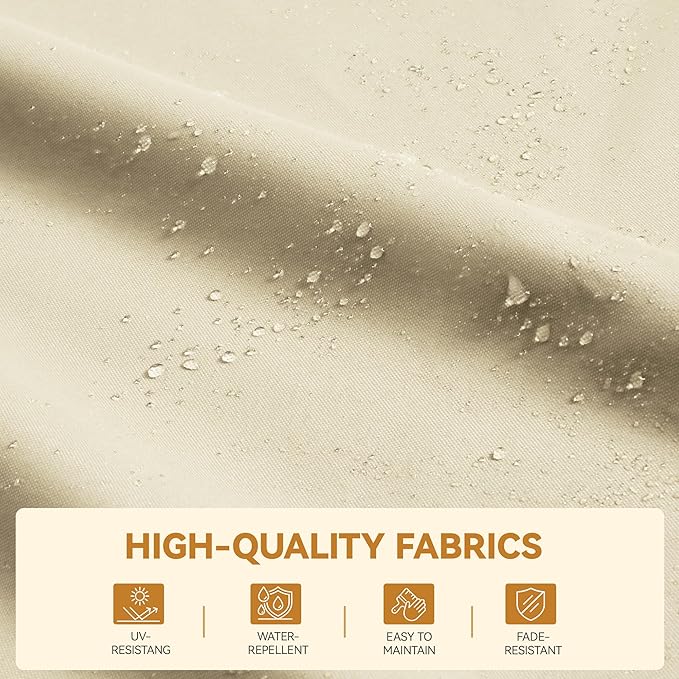 GENTEACO 9x12FT Cantilever Patio Umbrella with Base Included, Double Top Rectangle Offset Umbrella 7 Angle Tilts & 360° Rotation, Large Heavy Duty Outdoor Sun Umbrella for Pool Market, Beige