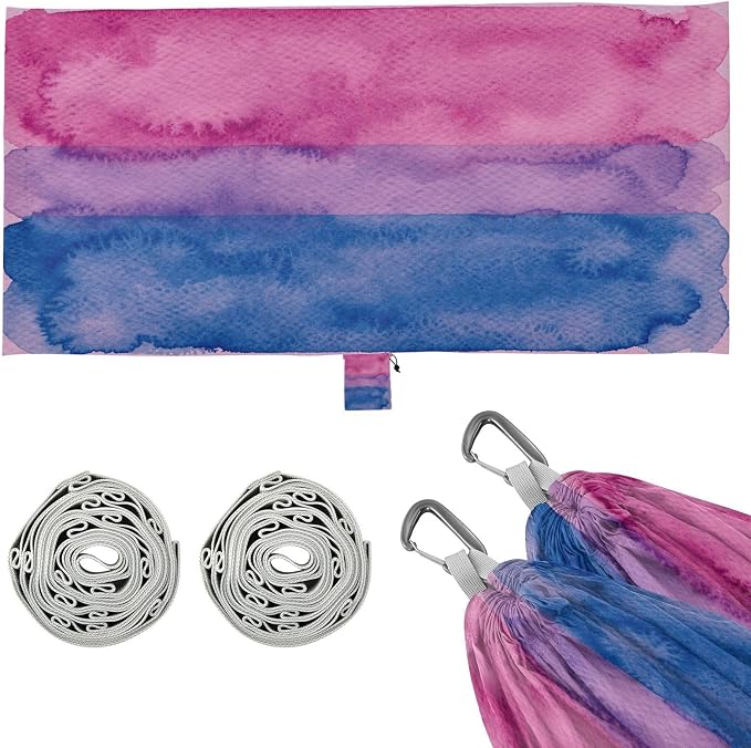 Bisexual Pride Flag Outdoor Hammocks with Hanging Rope Swing Hammock for Outside Patio Backyard Poolside
