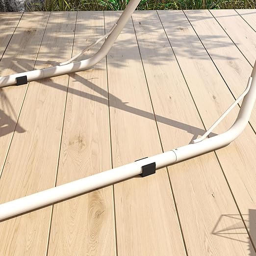 Hammock Stand for 2 Person, Portable Adjustable Steel Frame, Weather-Resistant Finish, Fits 9-14ft Hammocks, 550 lbs Capacity, White