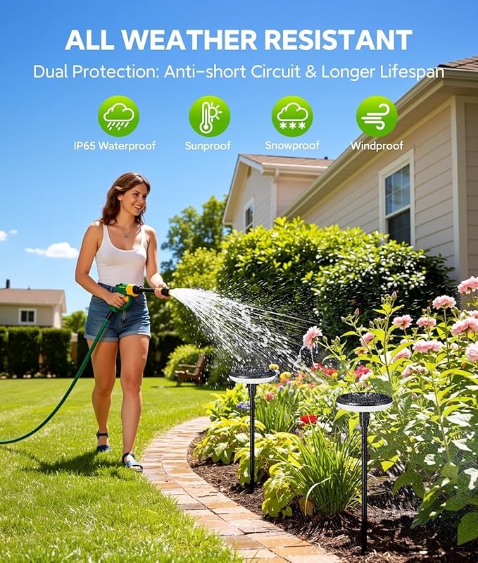 LETMY Solar Pathway Lights Outdoor, 8 Pack Durable Metal Solar Path Lights, Auto On/Off Garden Lights Solar Powered, IP65 Waterproof Solar Lights Outdoor for Landscape, Path, Garden, Patio, Driveway