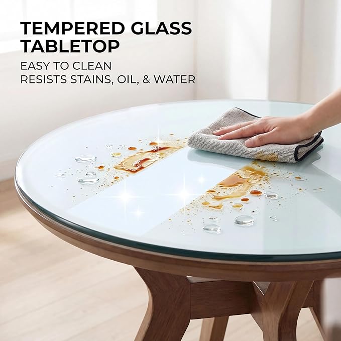 16" Tempered Glass Table Top Round Transparent Table Surface 1/4'' Thick Pencil Polished Edge Multipurpose for Dining, Coffee, Restaurant and End Table (16 inch)