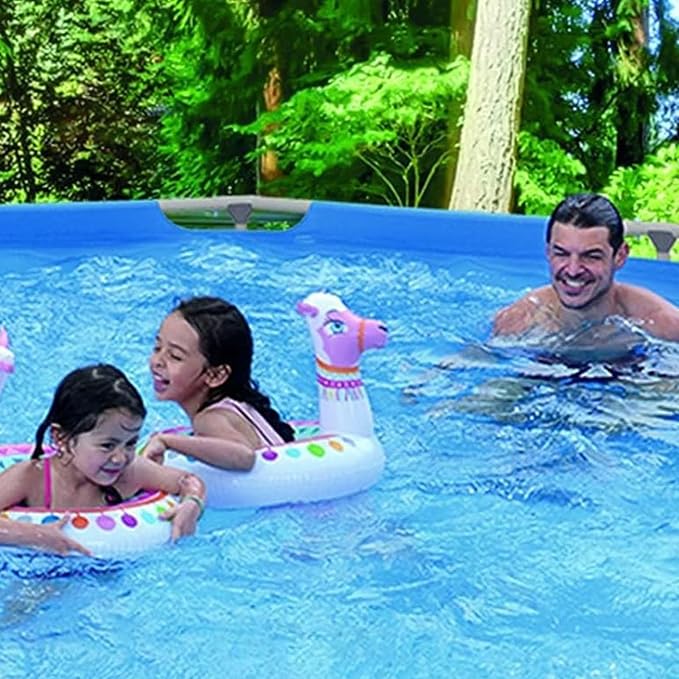 2/ 2.6/ 3.3/ 4 Foot Deep Round Frame Above Ground Swimming Pool Set, Heavy Duty Backyard Family Swimming Pool Outdoor with Repair Patch, Hard Plastic Pools/Bathing Tub(1846L/488GAL - 1.4X1.2M (D X H))