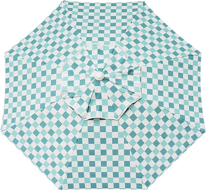 AMMSUN 7.8ft Beach Umbrella, Outdoor Patio Umbrella with UV 50+ Air Vent Ash Wood Pole Carry Bag & Water-Resistant Canvas