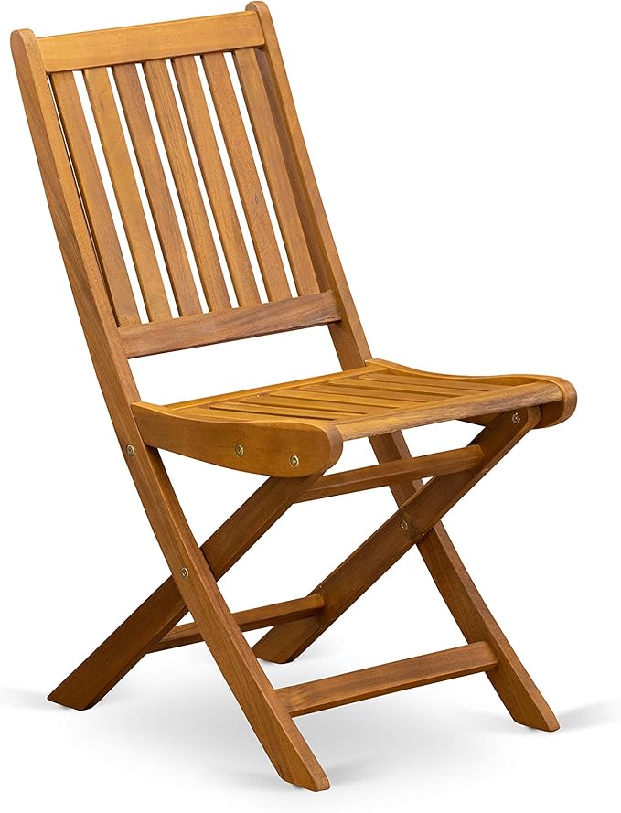 East West Furniture DIDK5CWNA 5 Piece Patio Garden Table Set Includes an Oval Outdoor Acacia Wood Dining Table and 4 Folding Side Chairs, 36x60 Inch, Natural Oil