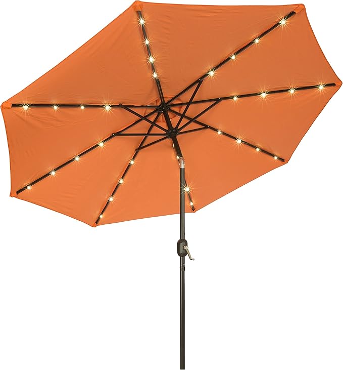 Trademark Innovations Deluxe Solar Powered LED Lighted Patio Umbrella - 9'