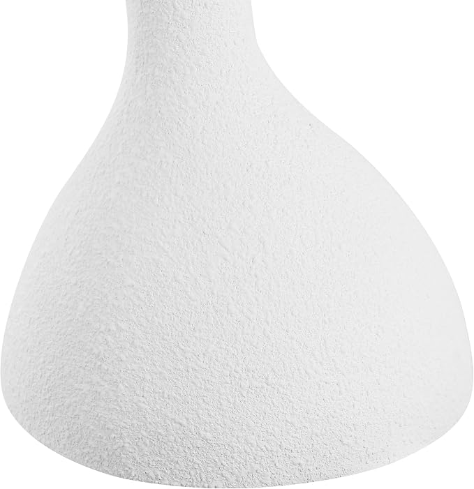 JONATHAN Y Boracay Modern Sculptural Indoor/Outdoor Side Table, 15" x 19.75" Weather-Resistant Pedestal Accent Table and Garden Stool for Patio, Deck or Living Room, Frosted White TBL1110C