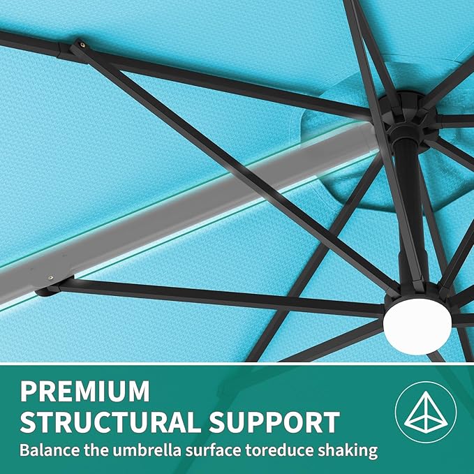 Garvee Cantilever Patio Umbrella 10ft Large Round Umbrella Outdoor Market Umbrellas 360°Rotation Offset Hanging Outdoor Shade for Patio