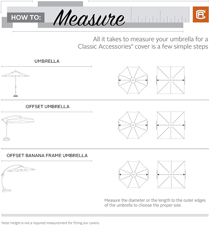 Classic Accessories Ravenna Water-Resistant 13 Foot Offset Patio Umbrella Canopy Cover, Patio Furniture Covers