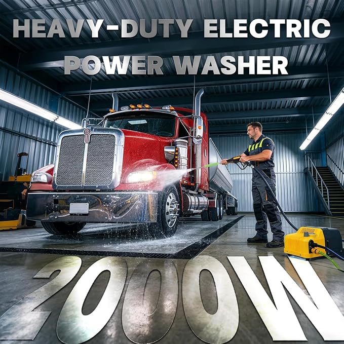 YOKING Pressure Washer, 2200 Max PSI 3.2 GPM, with TSS, Permanent Magnet Brushless Motor, 40ft Hose, ETL Certified, Horizontal Triplex Pump, Convenient Carry Handle for Home, Cars