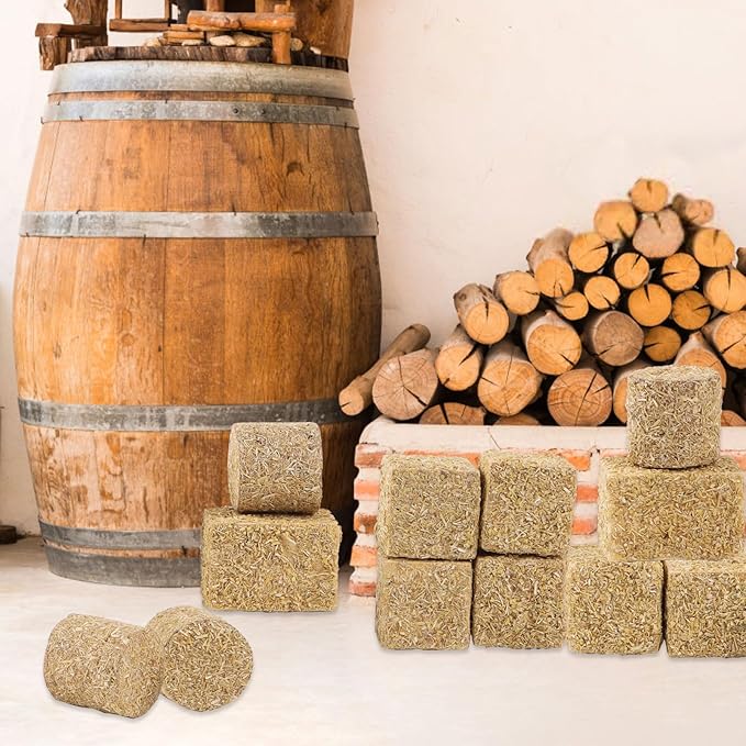 FOIMAS Miniature Hay Bales,12pcs Mini Bales for Mini House Decoration Garden Decoration DIY Autumn Harvest Craft