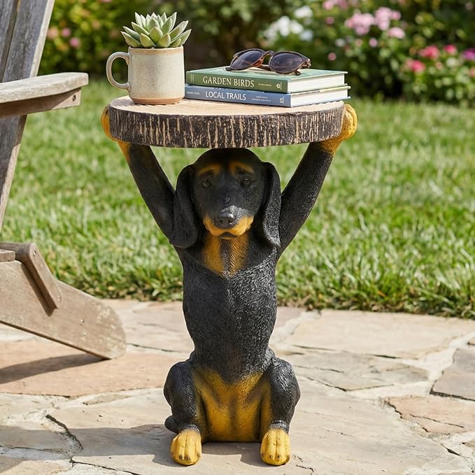Black Dog Side Table, MGO Pedestal End Table