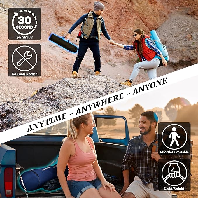 Tranquillo Combo x2 Hammocks with Stand for Outside & Tree Straps, Heavy Duty Hammock with Stand 600lbs for Indoor Outdoor Patio Backyard, x2 Hammocks for 2 Person (Combo - Sky, Medium)