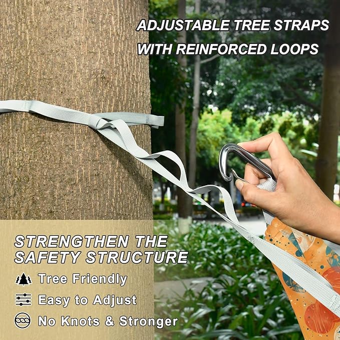 Camping Hammock Outdoor Hammocks for Outside Polka Dot Grunge Orange Beach Trees Portable Lightweight with Pockets Tree Straps Indoor