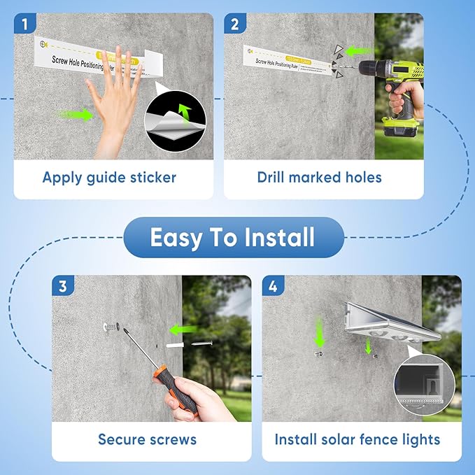 YiLaie Solar Fence Lights Outdoor - Warm White & RGB 6 Color, Solar Lights Outdoor IP67 Waterproof, Garden Lights for Outside/Backyard/Railing/Step/Patio/Wall (6 Pack)