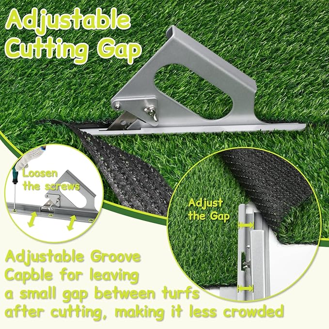TOPOWN Adjustable Artificial Grass Installation Tool Grass Cutter, for Fake Turf Install Artificial Turf Edges Trimmer, Synthetic Lawn Installation Turf Cutter, Fake Lawn Cutting Tool
