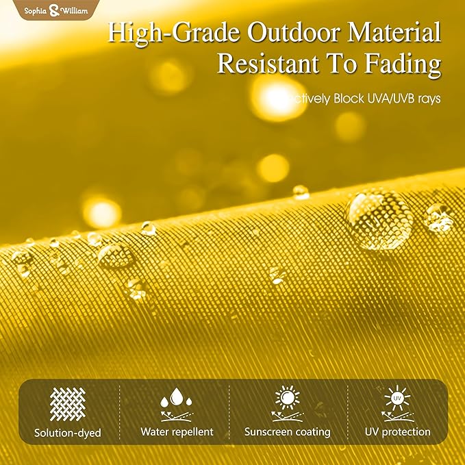 Sophia & William 15 ft Extra Large Patio Umbrella with Base Included, Rectangular Outdoor Umbrella Heavy Duty, Market Umbrella Double-sided Fade Resistant for Pool Garden Backyard, Golden yellow