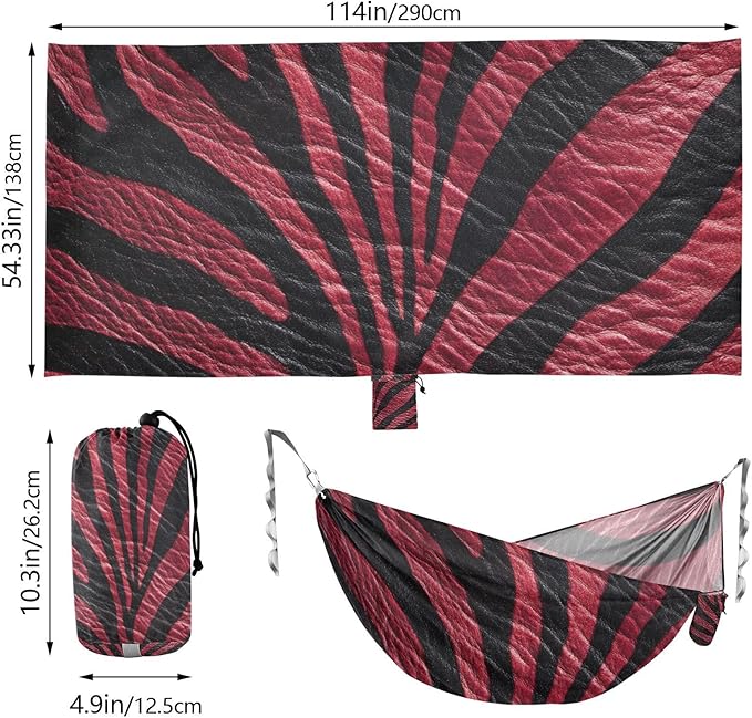 Burgundy Animal Skin Texture 330lb Capacity Camping Hammocks Indoor Hammock for Outside Camping Essentials soporte para hamacas para adultos
