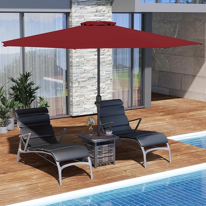 12FT Patio Umbrella, Outdoor Table Umbrella with Crank Handle, 8 Sturdy Ribs, Sun-protection & Waterproof Canopy, Top Air Vent, Market Umbrella for Garden, Lawn, Deck, Backyard, Poolside