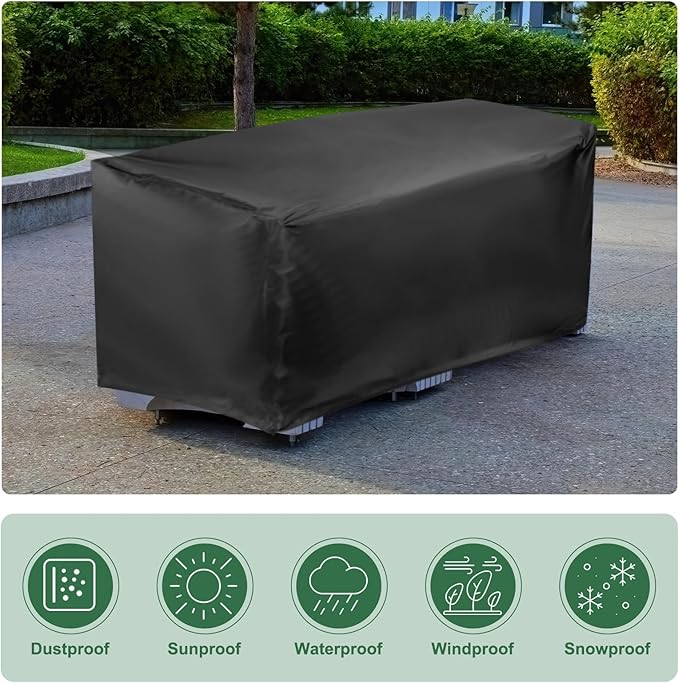 PATIKIL Outdoor Bench Cover, 210D Oxford Heavy Duty Waterproof Patio Furniture Covers for Garden Sofa Chair Table Zero Gravity, 53"L x 26"W x 35"T, Black