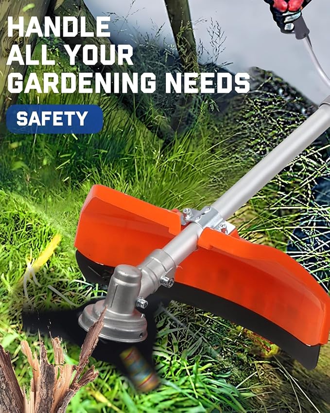 52CC Gas Weed Eater, 3-in-1 String Trimmer/Brush Cutter/Edger – 18″ Cutting Swath, Balanced 18.5LB Design, Full-Crank 2-Stroke Engine, Quick-Start System for Effortless Yard Care (PT6091)