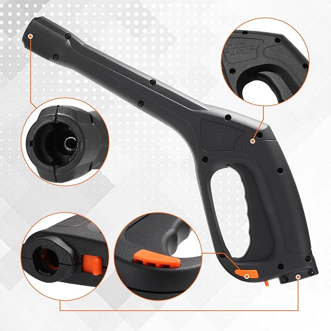 High Pressure Washer Spray Gun Replacement, Locking Hose & Safety Trigger, Compatible with Portland Husky Black Decker Ford Pulsar ShopForce Taskmaster Electric Pressure Washers, 2000 PSI