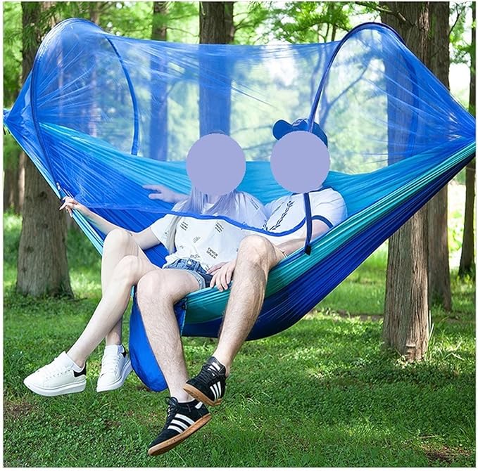 Hammock. Hammock with Mosquito Net Double Camping Hammock, for Backpacking and Parks .Hammocks for Outside(Blue)