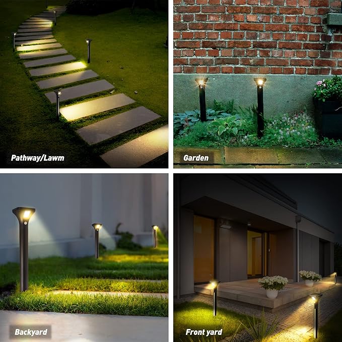 AURAXY LED Solar Powered Motion Sensor Pathway Lights, Battery Powered Outdoor Waterproof Motion Detector Walkway Light, Use for Your House's Yard Backyard Driveway Sidewalk Path Garden etc.(2 Pack)