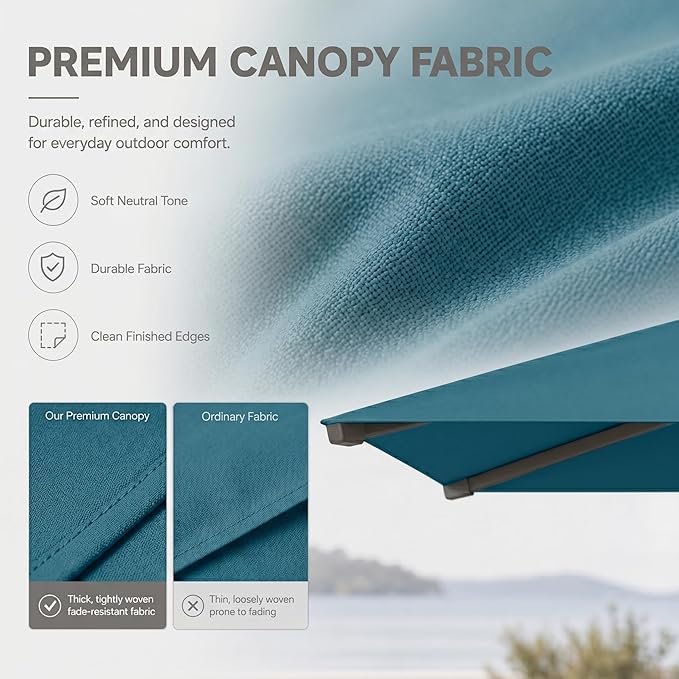 Cantilever Patio Umbrella, Large Square Outdoor Offset Umbrella with Aluminum Pole, 360-degree Rotation for Garden, Deck, Pool