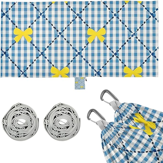 Yellow and Blue Bow Check 330lb Capacity Hammocks Backyard Hammock for Patio Backyard Lounge Base Base para hamacas para adultos