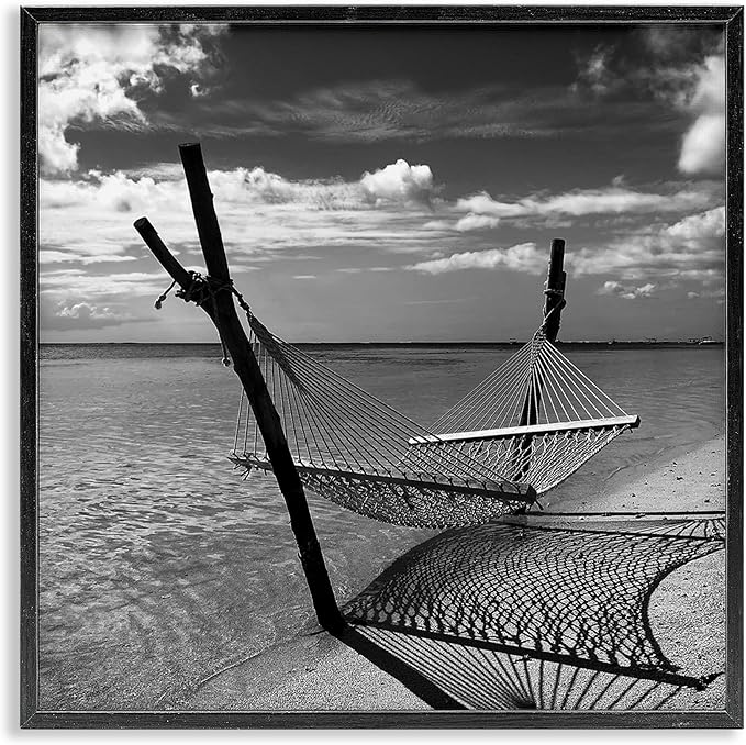 Stupell Industries Windward Beach Hammock Framed Giclee Art Design by Noah Bay