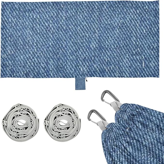Blue Jeans 330lb Capacity Hammocks for Camping with Hanging Rope Backyard Hammock for Patio Backyard Lounge Base hamaca inflable para Piscina