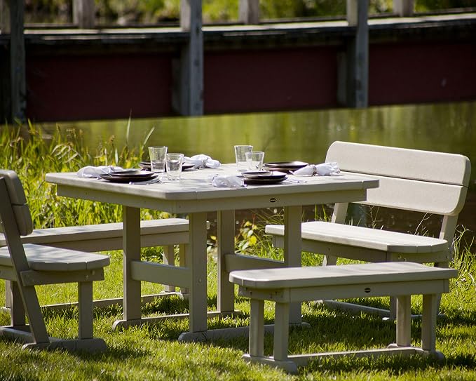 POLYWOOD PST48GR Park 48" Square Table, Green