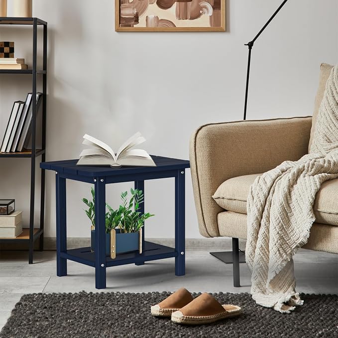nevilywood 2-Tier End Table, Navy Blue