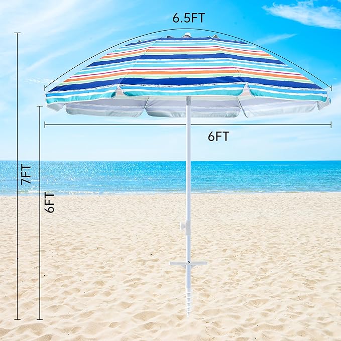Aohanoi Outdoor Umbrella - Sun Protection, Rain Resistant, Windproof with Manual Open-Close Feature - Ideal for Beach, Camping, and Picnics