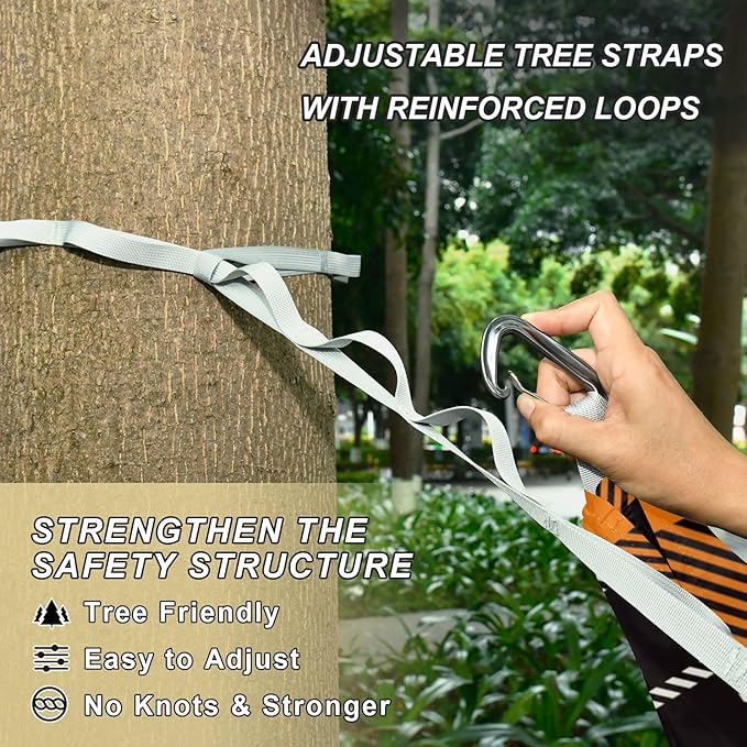 Orange Brown Square 330lb Capacity Hammocks for Camping with Portabl Carry Bag Indoor Hammock for Patio Backyard Lounge Base hamaca de Algodon para Jardin