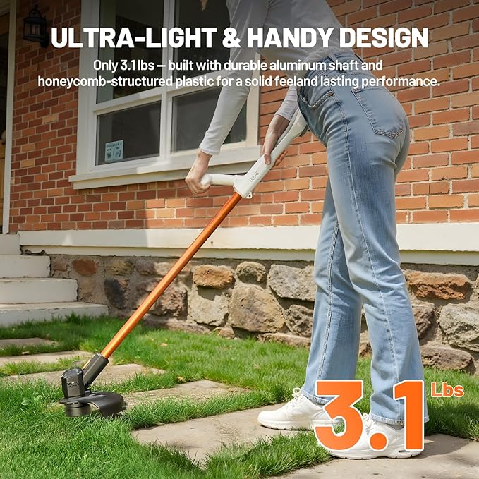 Litheli 20V Cordless String Trimmer & Edger + Leaf Blower Bundle with 2x2.0Ah Batteries & Charger, Lightweight Lawn Tools for Garden and Yard Cleaning