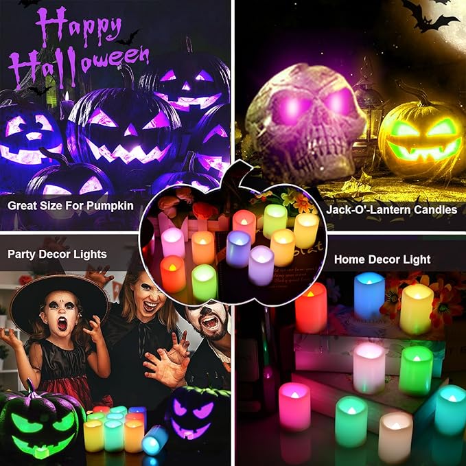 Multi Color Changing Votive Flameless Candles with Remote and Timer - Battery Operated Led Tea Light Candles，Set of 10 Colored Flickering Candles for Birthday, Wedding, Anniversary Easter Party Décor.