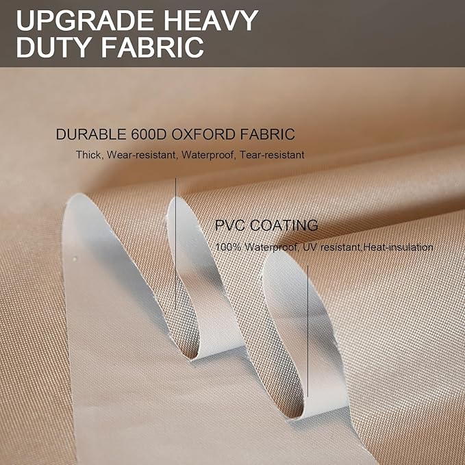 Patio Furniture Set Cover Waterproof Rectangular Heavy Duty 600D Outdoor Sectional Sofa Couch Cover Large Outside Dining Table and Chairs Covers Patio Conversation Set Cover Brown 77 x 54 Inch