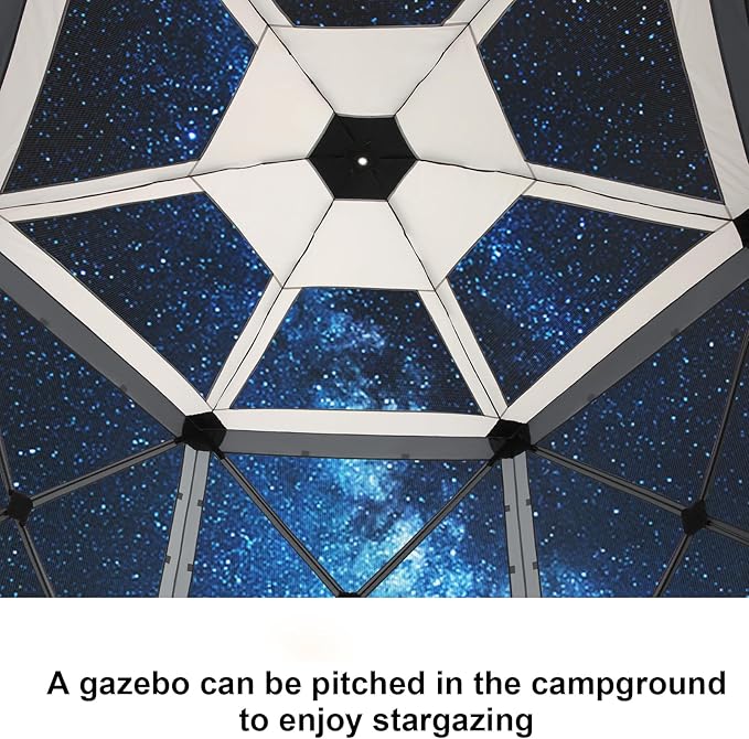 COBIZI 12x12 FT Pop Up Canopy Extendable Tent, Gazebos On Clearance with Removable Roof, Screened in Gazebo with sidewalls, Screen Tents Portable carpas para Patio for Outdoor Camping,Backyard,Gray