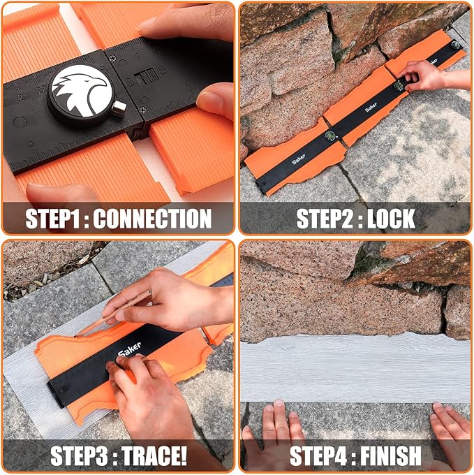 Saker Mini Chainsaw,4 Inch Portable Electric Chainsaw Cordless-Saker Contour Gauge Profile Tool