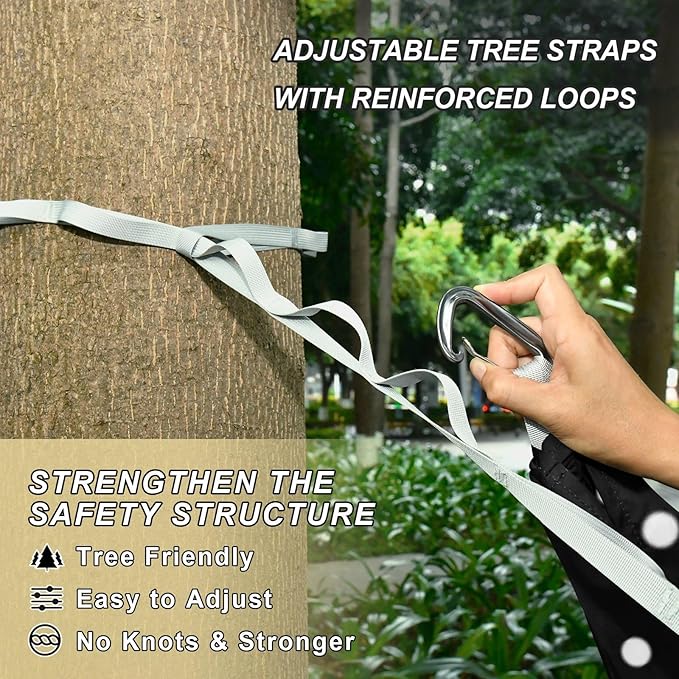 White Dots on Black Background 330lb Capacity Outdoor Hammocks with Tree Straps Indoor Hammock for Indoor Outdoor Patio hamacas para adultos 2 Personas