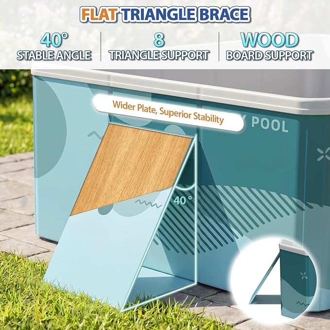 113" Foldable Pool for Adults & Kids, Large Capacity Non Inflatable Pool, Portable Hard-Side Foldable Swimming Pool, Above Ground Pool for Indoor Outdoor Backyard, Garden & Patio (Film Green)