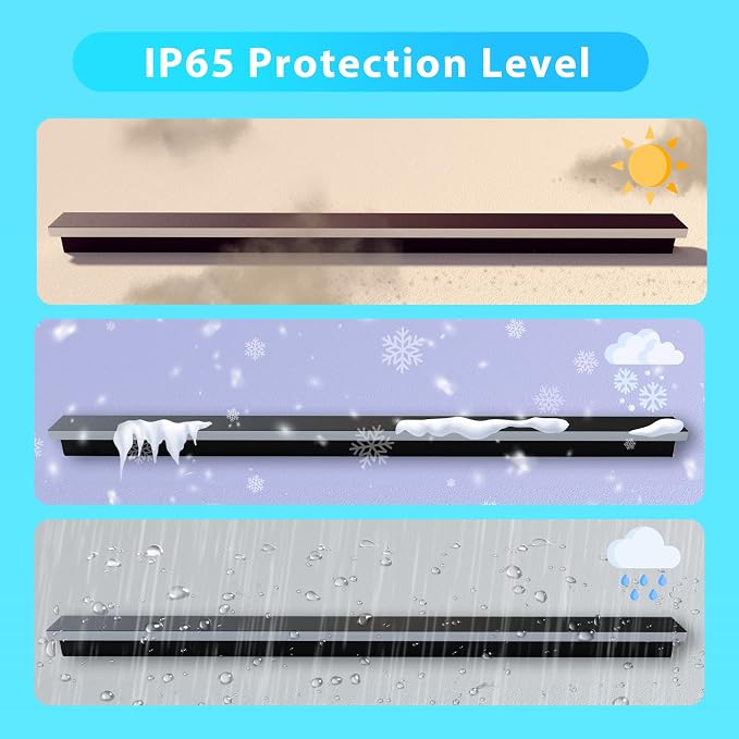 Outdoor Wall Light LED Long Wall Sconce 7.88in Ip65 Waterproof Black Modern Outdoor Lights 3000k 7W Metal Exterior Light Fixture for Porch Light Patio Front Door Yard Garden Villa Living Room