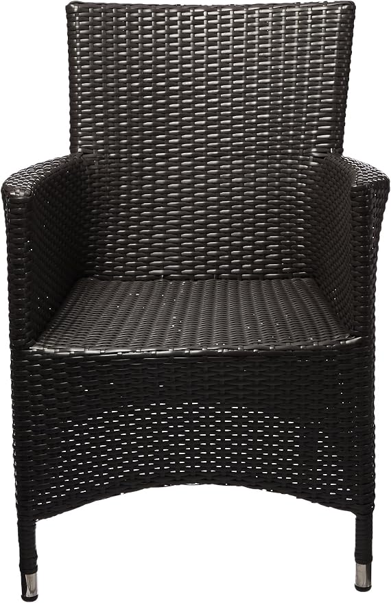 Modway Convene Wicker Rattan Outdoor Patio Dining Armchair with Cushion in Espresso Turquoise