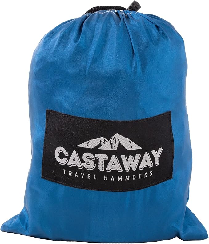 Castaway Travel Hammocks Double Water Design Camping Hammock with 2 Tree Straps, Triple Stitched Durable Nylon Material, Compact Design for Backpacking, Travel, Beach, Backyard, Patio, Hiking